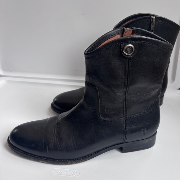 Frye Melissa Button Short Leather Boots Black Size 10 - Picture 8 of 8
